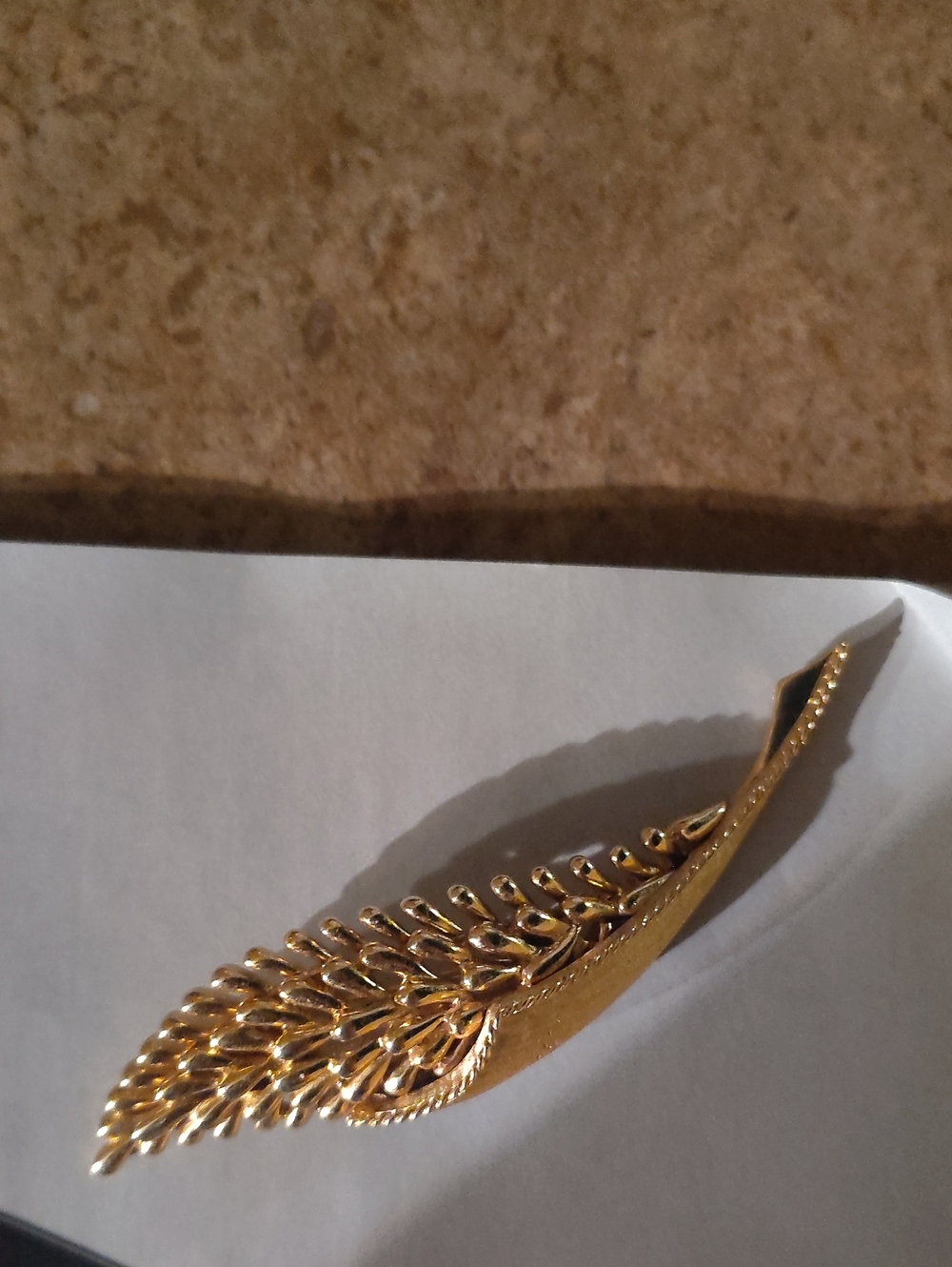 Trifari Gold Leaf Spray Brooch